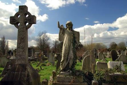 Victorian graves at Kensal Green Cemetery.