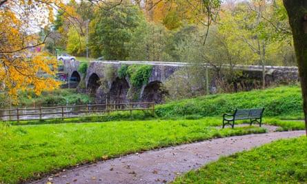 The ancient stone built Shaw’s Bridge over the river Lagan