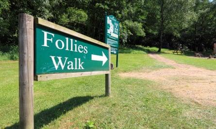 Sign at the start of the Follies Walk