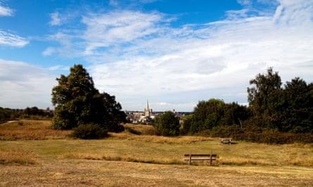 View of Norwich from Mousehold Heath, England, UK.