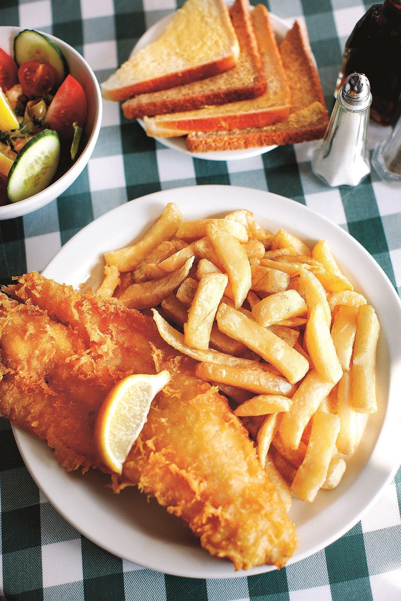 Fish and chips at the Golden Grid Scarborough